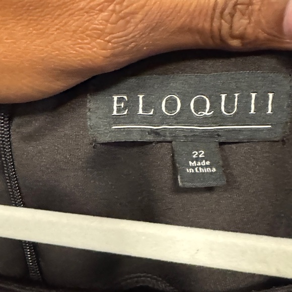 Eloquii Black Scalloped Hem Blouse - Picture 2 of 2